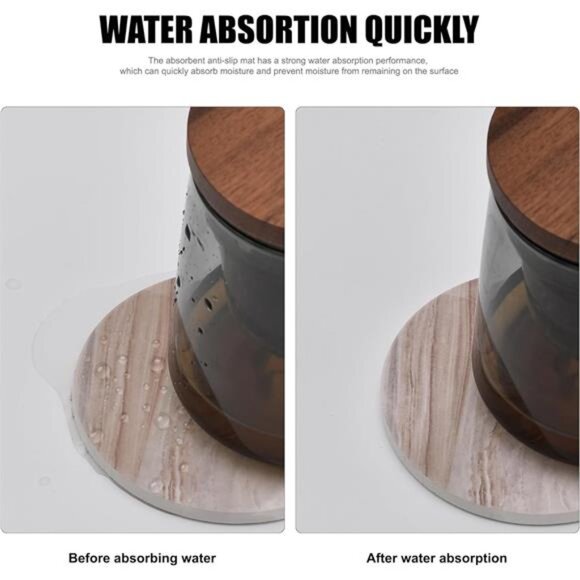 6Pcs Drink Coasters with Holder, Marble Style Ceramic Drink Coaster,Coasters Set - Picture 5 of 16